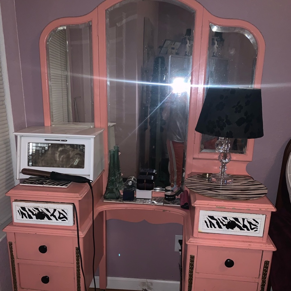 Pink vanity